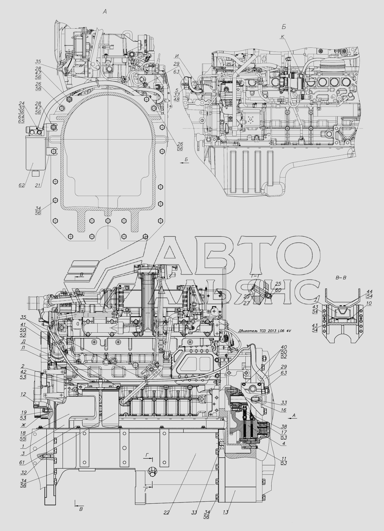 Превью схемы Установка двигателя МТЗ-3522